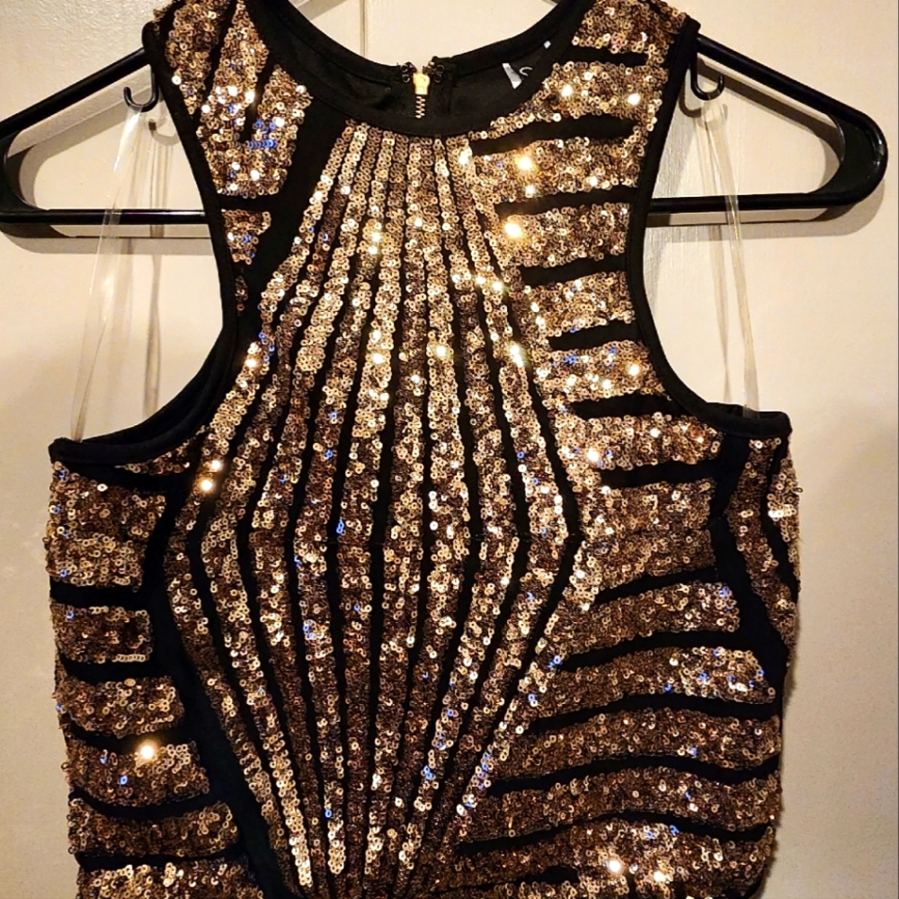 Windsor Store Gold Sequin Women's Top